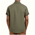thumbnail image 6 of hlysgo Bowling Shirts for Men Vintage Color Block Short Sleeve Hawaiian Collared Shirt Loose Fit Button Down Summer Vacation Shirts with Pocket Khaki XXXXL, 6 of 6