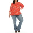 thumbnail image 2 of White Mark Women's Plus Size Floral Button Front Tunic Top, 2 of 6