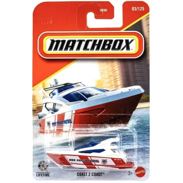 Vehículo de juguete Matchbox Coast 2 Coast Boat 03/125 a escala 1:64