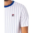 thumbnail image 4 of Fila Fionn Pin Striped T-Shirt, White, 4 of 5