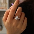 thumbnail image 6 of Blue Jewel 2 Ct Pear Cut Diamond Rings - 14K White Gold Plated Rings - Wedding Rising Split Shank Rings - Criss Cross Anniversary Diamond Rings - Gorgeous Anniversary Gift for Women's, 6 of 10