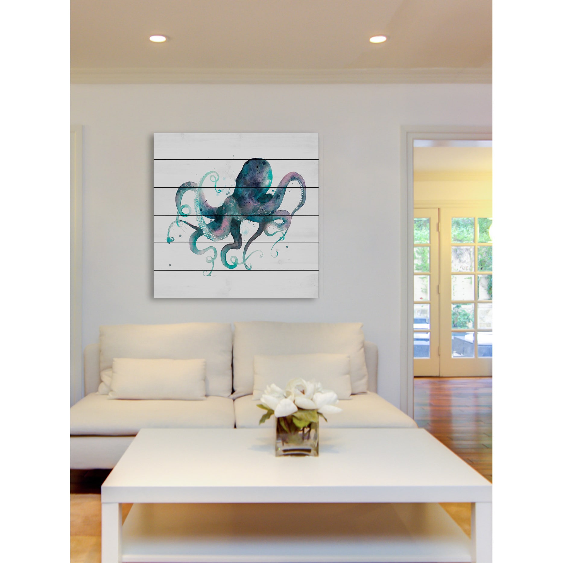 Marmont Hill "Tentacles II" Painting Print on White Wood