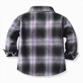 thumbnail image 7 of CAUYDY Kids Toddler Flannel Shirt Jacket Plaid Long Sleeve Lapel Button Down Shacket Baby Boy First Birthday Shirt Long Sleeve(L101-Purple,3-4 Y), 7 of 7