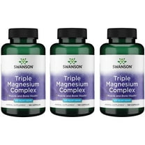 Swanson Triple Magnesium Complex - Mineral Supplement - Natural Support - Featuring Citrate, Oxide & Aspartate - (100 Capsules, 400mg Each, ) (3 Pack)