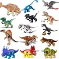 thumbnail image 2 of 1 pieza de gran dinosaurio jurásico mini T-Rex Carnotaurus Baryonyx Stygimoloch Velociraptor Ankylosaurus juguete de construcción de ladrillos para niños, 2 of 5