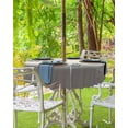 thumbnail image 3 of nqOlkjepod Grey Beige Ombre Outdoor Tablecloth with Umbrella Hole & Zipper, Minimalist Ocean Waves Linen Round Table Cover 54 Inch, Dining Waterproof Table Cloth Protector for Patio/Party/Picnic, 3 of 7