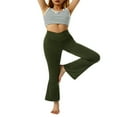 thumbnail image 1 of Women Crossover High Waist Yoga Flare Pants Stretch Tummy Control Sports Workout Leggings, 1 of 5