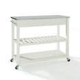 thumbnail image 3 of Crosley 2 Drawer Stainless Steel Top Kitchen Cart in White, 3 of 5
