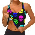 thumbnail image 5 of Yoga Vest Women Gym Sports Crop Tops Skulls For Halloween Streetwear Workout Breathable Tank Top Female, 5 of 7