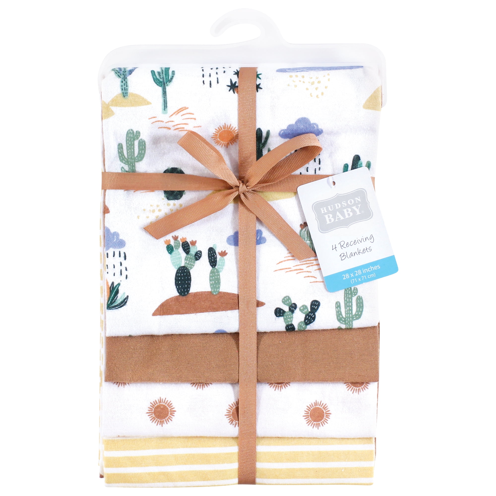 Hudson Baby Cotton Poly Flannel Receiving Blankets, Fun Desert, One Size