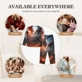 thumbnail image 7 of Yiaed Fire Sky Dragon Print Pajamas Women's Long Sleeve Sleepwear Soft Button Down Loungewear Pjs Lounge Set Nightwear Womens Pajama Pants-Small, 7 of 7