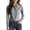 Gray Tops, variant on Women's Smooth Button Down Collared Shirt Hidden Placket Long Sleeve Elegant Business Casual Office Work Top