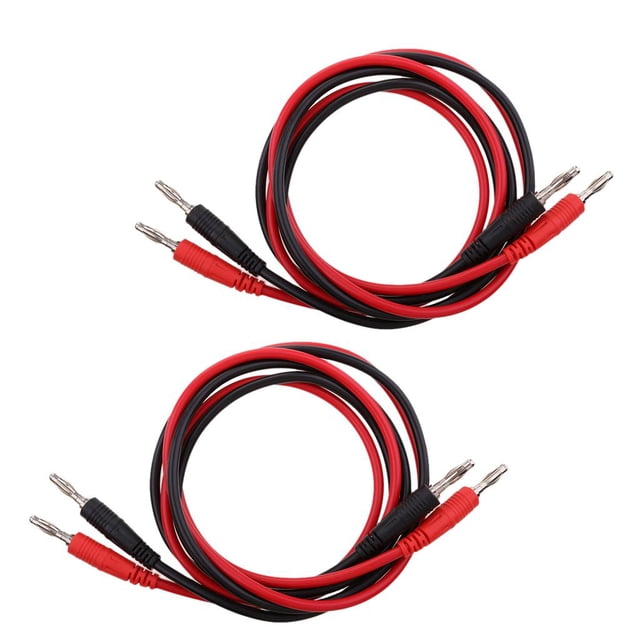 4 Piezas 39 Pulgadas 4 Mm Enchufe banana Cola Apilable a Enchufe banana cable de prueba para multímetro