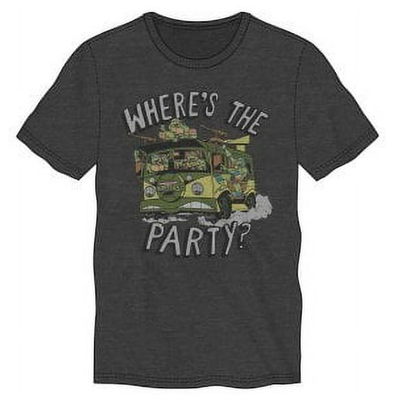 Teenage Mutant Ninja Turtles Where's The Party' Charcoal T-Shirt-XL