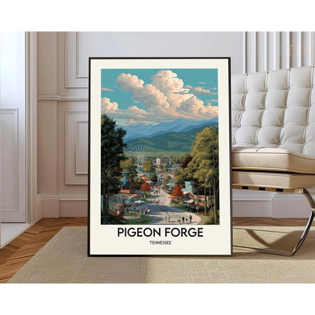 Pigeon Forge Tennessee Travel Poster Wall Art Photo, Unframed Paper Poster 8x10in