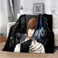 thumbnail image 1 of Death Note-Manta de franela con dibujos animados para niños, ropa de cama de viaje, sofá, cama, regalos de cumpleaños, 1 of 4