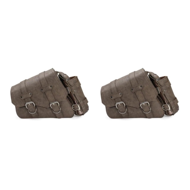 Alforja de moto Sidaley repuesto ajustable a prueba de sol decorativa triangular universal vintage 2piezas Marrón gris