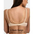 thumbnail image 4 of Wingslove Women's Sexy 1/2 Cup Lace Bra Balconette Mesh Underwired Demi Shelf Bra Unlined See Through Bralette,Beige 36C, 4 of 8