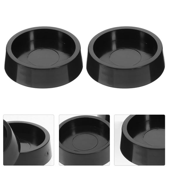 GOOHOCHY Black Rubber Caster Cups for Furniture Wheels Non Skid Floor Protection Square 1.97x1.97in