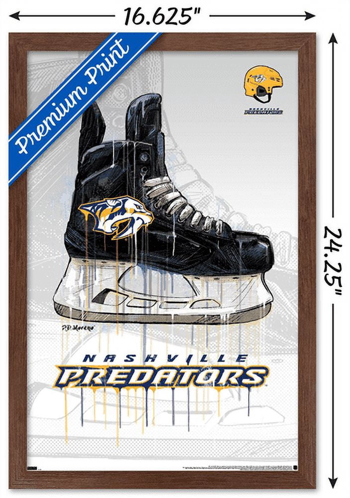 NHL Nashville Predators - Drip Skate 21 Wall Poster, 14.725" x 22.375", Framed