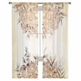 thumbnail image 3 of Persian Pattern Watercolor Leaves Tulle Curtains for Living Room Bedroom Modern Chiffon Sheer Voile Kitchen Window Curtain, 3 of 7
