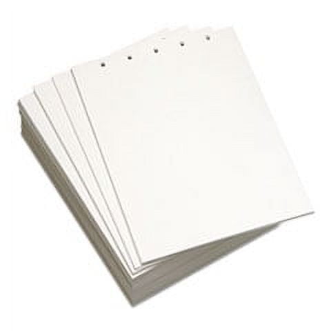 Domtar 8823 8 1/2 x 11 White Pack of 5 1/2 Perforated Custom Cut-Sheet Copy  Paper - 2500 Sheets
