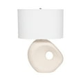 thumbnail image 6 of Sculptural Ceramic Table Lamp with Shade for Home Decor - Decorative Accent for Bedroom and Living Room Display - Contemporary Bedside Lamp for Nightstand and Desk Styling - 26", Ivory & Tan, 6 of 12