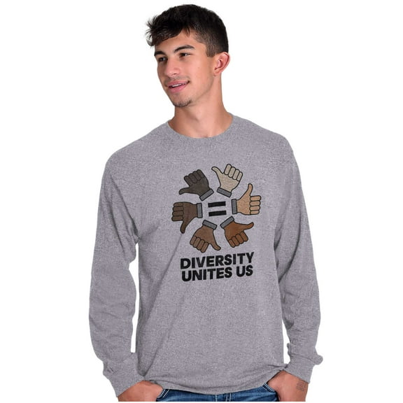 Diversity Unites Us Social Justice Long Sleeve TShirt Men Women Brisco Brands S