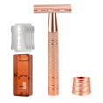 thumbnail image 1 of Razor with Storage Box Manual Razor with 5 Blade Refills Storage Box Zinc Alloy Blade Aluminum Handle Men Women Hair Beard Trimmer Remover Shaver, 1 of 8
