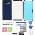 thumbnail image 1 of ZOUSSIQI Phone Glass Cover Kit for GalaxyNote 8, Replacement Rear Cover Back Glass and Front Outer Screen Glass Cover Repair Kit, Cell Phones Accessories (Blue) CA919-14739, 1 of 9