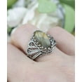 thumbnail image 2 of Filigree Art Labradorite Gemstone Angel Design Women Silver Cocktail Ring, 2 of 6