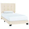 thumbnail image 4 of Tufted Twin Upholstered Bed in Beige Fabric, 4 of 10