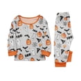 thumbnail image 5 of Halloween Family Pajamas Matching Set - 2 Piece Halloween Ghost with Pumpkin Print Top & Pants Sleepwear for Family Halloween Nights Blue Pajamas for 7 Years Pjs, 5 of 7