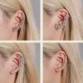 thumbnail image 2 of 1 Pce Femme Strass Fleur Papillon Clou d'Oreille Manchette Clip Boucle d'Oreille Hélix Bijoux, 2 of 8