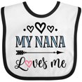 thumbnail image 3 of Inktastic My Nana Grandma Loves Me Girls Girls Baby Bib, 3 of 4