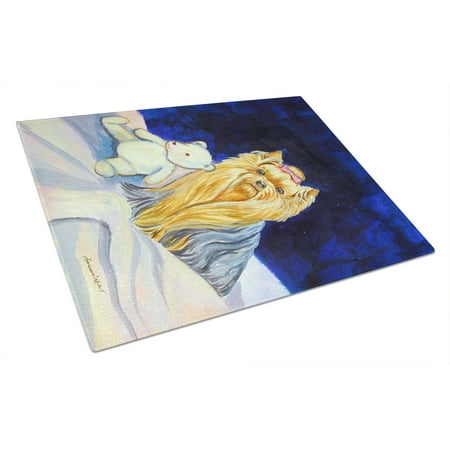 

Caroline s Treasures Yorkie and Teddy Bear Glass Cutting Board Large