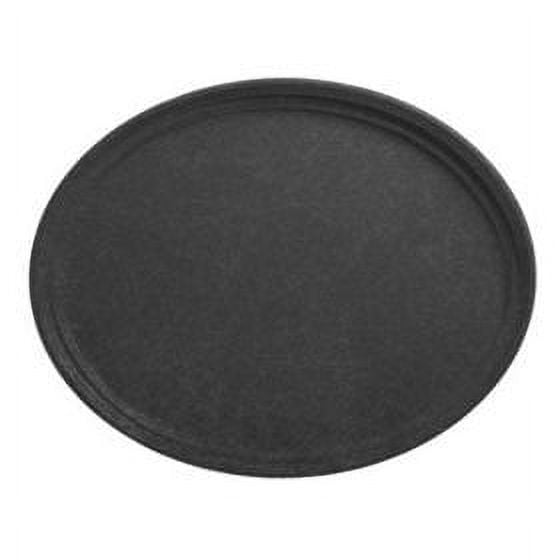 Winco TFG-16K, 16-Inch Round Non-Slip Fiberglass Tray, Black