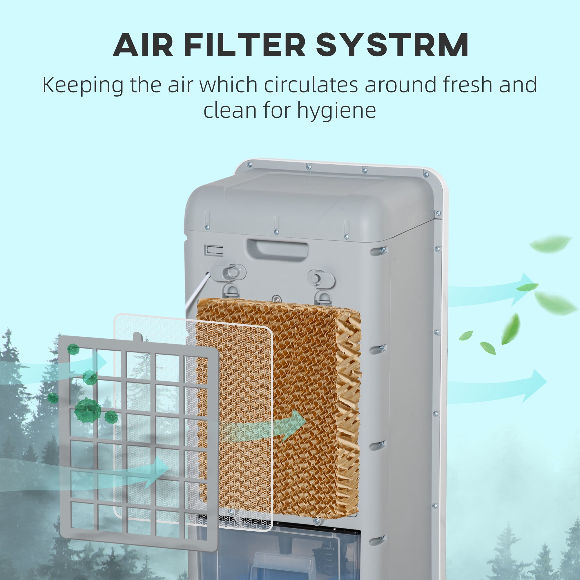 Swamp Cooler Air Conditioner, 3-In-1 Ice Cooling Fan with 3.2 Gal Water Tank,60° Oscillating,3 Modes, 3 Speeds, 12H Timer, Remote,Quiet Evaporative Air Cooler for Bedroom Office