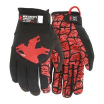 PD1902 Mechanics Gloves, Synthetic Leather Palm, Spandex Back, 2XL, Black