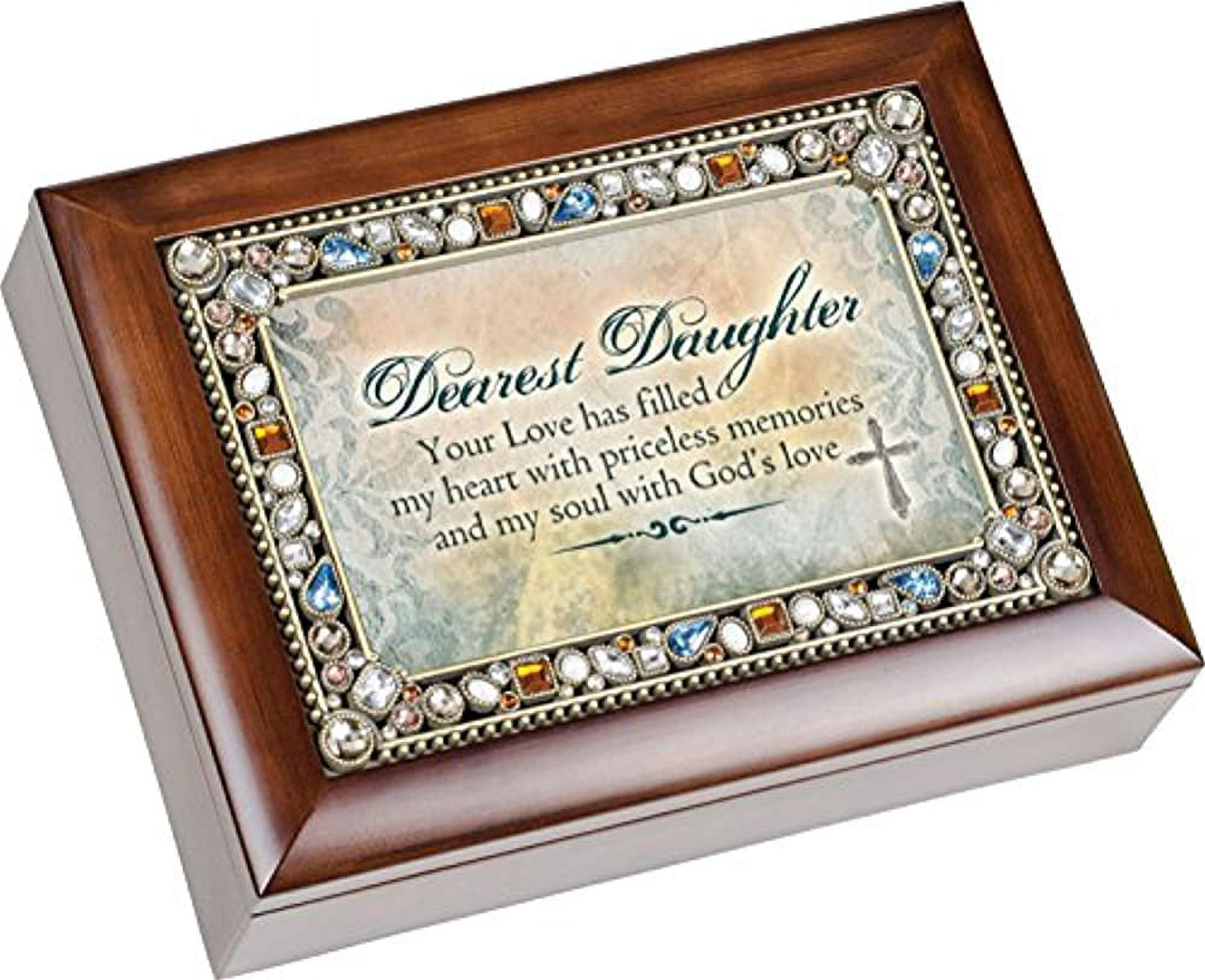 Dearest Daughter Your Love Has Filled My Heart Jewel Musical Music Jewelry Box Plays Amazing Grace
