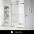 thumbnail image 6 of Fine Fixtures Frameless Shower Glass Door - Clear Double Sliding Shower Door with Tempered Glass - Shower Glass Panel Bathroom Door, Hardware Complete Kit 48" W x 80" D in Satin Brass Finish, 6 of 11