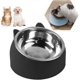 thumbnail image 1 of Comederos para gatos de acero inoxidable de 200 ml, antivómitos, antideslizantes, con soporte elevado, inclinados a 15 cm y extraíbles., 1 of 5