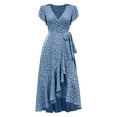 thumbnail image 4 of Women's Short Sleeve Dress Printed Casual Summer Flowy Dresses Blue XXL, 4 of 6