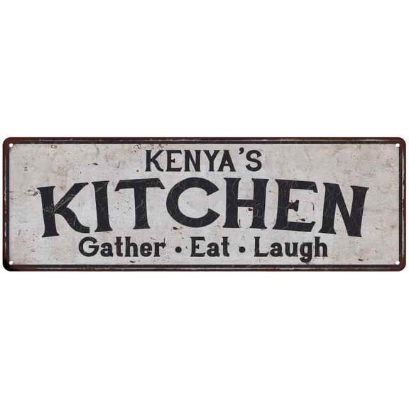 KENYA's Kitchen Rustic Chic Decor Gift 6x18 Sign 106180051230