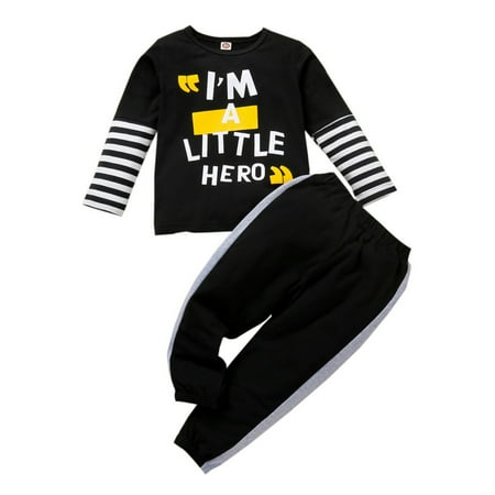 

Clearance!Baby Boy Clothes Set Long Sleeve Sweatshirts Tops Pants Outfits Letters Print T-shirt Tops+Pants Trouser Casual Outfits