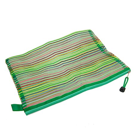 Unique Bargains Assorted Color Striped File Sheer Protective Holder Bag