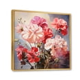 thumbnail image 2 of Designart "Pink Geraniums beautyful II" Floral Floater Framed Canvas Print, 2 of 7