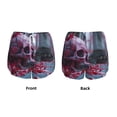thumbnail image 3 of Gukieu Gothic Red Skull Cemetery Print Women's Sports Shorts with Drawstring Elastic Waistband for Running, Yoga, Fitness-Large, 3 of 7
