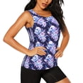 thumbnail image 2 of Bixox Women's blue starry sky Skull flower Printed Sleeveless Fitness Workout Running Quick-Dry Tank Top, 2 of 5