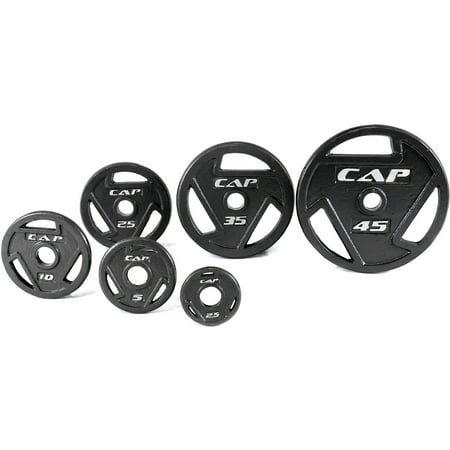 CAP Barbell Black Olympic Grip Plate, Single, 5 lb